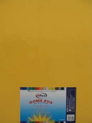 Goma Eva Pax 45 x 60 Cms. Amarillo Oro x 10 Unid. Cod. 145372Ot