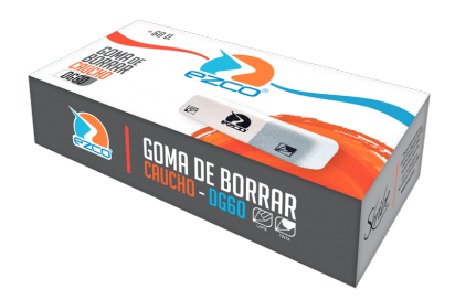 Goma De Borrar Ezco Gris Y Blanca Lapiz/Tinta Dg 60 x 60 Unid. Cod. 200060