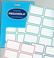 Etiqueta Pegasola Escolar 38 x 60 Mm. Borde Rojo x 30 Hjs. De 8 Etiquetas C/U (240 Etiquetas) Cod.T8/32330/00