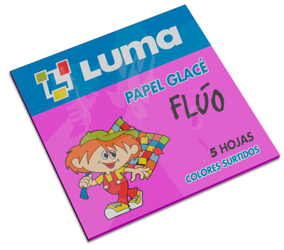 Papel Glace Luma Fluo Sobre x 5 Hjs. 10 x 10 Cms. x 50 Sobres Cod. 12-00