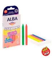 Crayon Alba x  6 Unid. Kinder Maxi Fluo Cod. 8700-995-836
