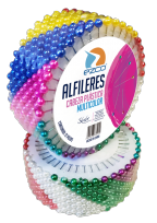 Alfileres Ezco Disco de 40 Alfileres Cabeza Plástica Multicolor  x 12 Unid. Cod. 530102
