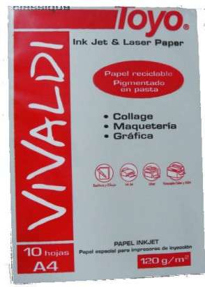 Papel Toyo Vivaldi A4 120 Grs. Gris Medio x 10 Hjs. Cod. 17010004036