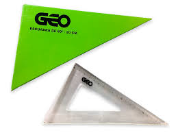 Escuadra Geo / ito Cristal 20 Cm. X 60°. Cod.E60C