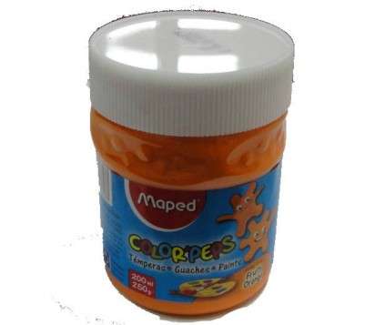 Tempera Maped Color Peps Pote x 200 Ml./250 Grs. Naranja Frutal Cod. 826618