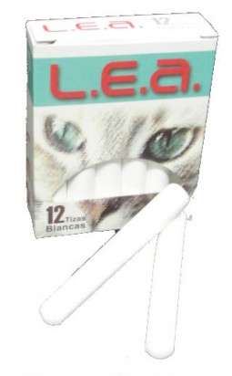 Tiza L.E.A. Blanca Comun Caja x  12  Unid. Cod. Tiblle12