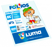 Folio Luma Polipropileno Extra Cristal Escolar Comercial 50 Micrones x 100 Unid. Cod. 31-15