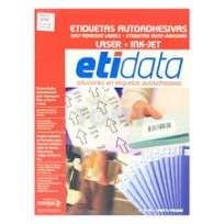 Etiqueta Etidata 8751 - 105 x 41 Mm. Laser A4 Blanca 2 Bandas Sobre x 25 Hjs. De 14 Etiquetas C/U (350 Etiquetas) Cod.T8/87510/00