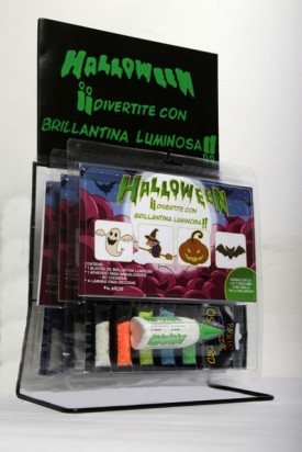 Juego Halloween 1 Brillantina Magicolor Luminosa Surtida Tira X 5 Unid. De 5 Grs.+ 1 Adhesivo Magicola® 3D + 4 Laminas . En Blister.Cod.881
