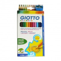 Lapices De Colores Giotto Stilnovo x 12 Largos +Grafito + Sacapunta Cod. 256500Es