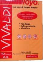 Papel Toyo Vivaldi A4 120 Grs. Naranja x 10 Hjs. Cod. 17010004023