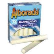 Tiza Alborada Blanca Barnizada Caja x  12 Unid. Cod. Ta/12/B/Bca