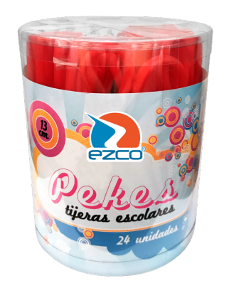 Tijera Escolar Ezco Linea Pekes 12 Cms. Tubo Plastico x 24 Unid. Cod. 510450