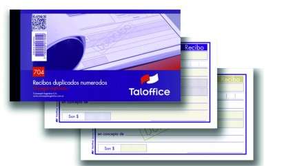 Talonario Taloffice 704 Recibo 50 Jgs. Duplicado Cod.704