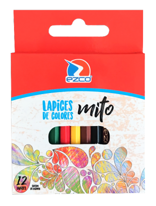 Lapices De Colores Ezco Mito Cuerpo Plastico Hexagonal X 12 Corto Cod. 172102