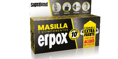 Masilla Suprabond Extra Fuerte Combo Erpox 10 min. x 100 Grs. Acero. Cod. COM MPX EXA C12