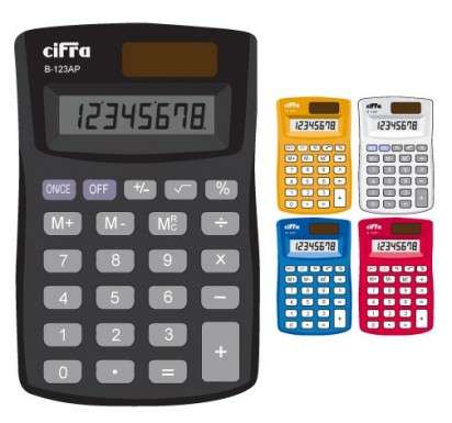 Calculadora Cifra De Bolsillo B 123AP 8 Digitos Color Negro Cod. B-123Ap