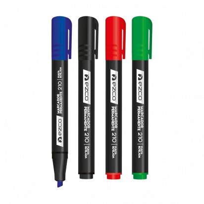 Marcador Permanente Ezco 210 Punta Biselada Azul Cod. 403210-A
