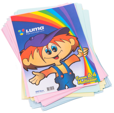 Resma Luma A4 Multicolor x 100 Hjs.  Cod. 22-05