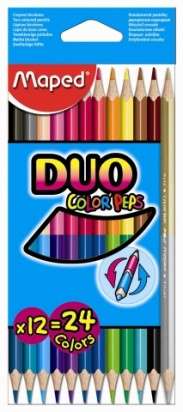 Lapices De Colores Maped Color Peps Cuerpo Madera Duo x 12 Largos. (24 Colores) Cod. 829600