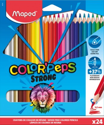 Lapices De Colores Maped Strong Cuerpo Plastico x 24 Largos Cod. 862724