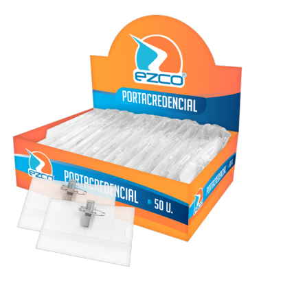 Porta Credencial Ezco Plastico 5.5 x 9.5 Cms. Caja x 50 Unid. Cod. 316001