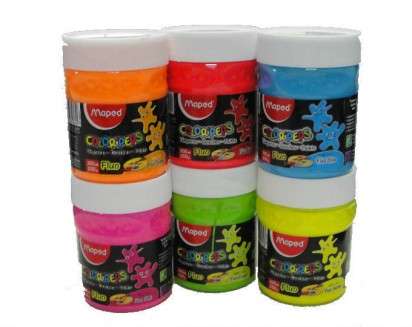 Tempera Maped Color Peps Pote x 200 Ml./250 Grs. Naranja Fluo Cod. 826576