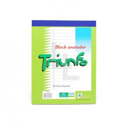 Block Triunfo/Asamblea Anotador Emblocado 90G/m2 x 40 Hjs. Rayado Cod. 2PQ770020000171004