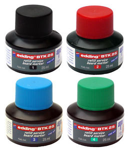 Tinta Edding Para Marcador Para Pizarra B T K25 (Por Capilaridad) X 25 Ml. - Negro Cod.1129001