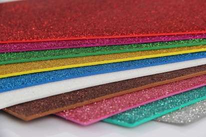 Goma Eva Pax  40 x 60 Cms. Glitter Celeste Paq. x 10 Unid. Cod. 139910Ot