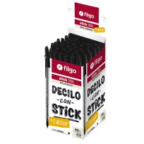 Boligrafo Filgo Stick 026 Medium 1 Mm. Negro x 50 Unid. Cod. Sk10-C50-N