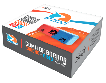 Goma De Borrar Ezco Azul Y Roja Lapiz/Tinta Br 40 x 40 Unid. Cod. 200441