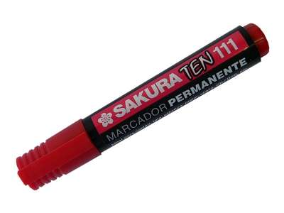 Marcador Permanente Sakura Ten 111 Punta Redonda Rojo Cod. 1000502040