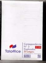 Cuaderno  Taloffice Correspondencia 3 Duplicado 50 Hjs. Cod.228