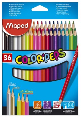 Lapices De Colores Maped Color Peps Cuerpo Madera x 36 Largos Cod. 832017