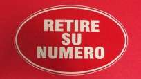 Cartel Turn-O-Matic De Alto Impacto Grande Con Inscripcion "Retire Numero" Cod. CAI10G