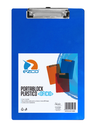 Portaplanilla Ezco Oficio Plastico Translucido Azul/Rojo/Naranja Cod. 305200-FC