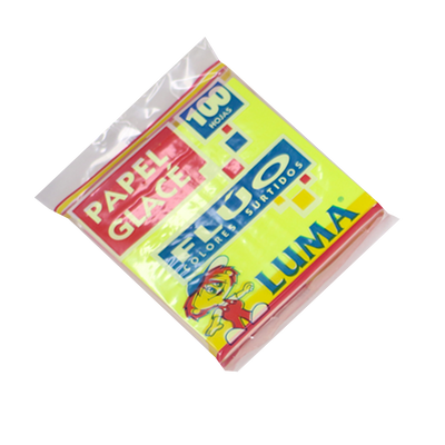 Papel Glace Luma Fluo Taco x 100 Hjs.  Cod. 12-81