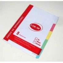 Separador Util Of 5 Posiciones A4/Carta Color 180 Grs. x 20 Unid.. Cod. C5841