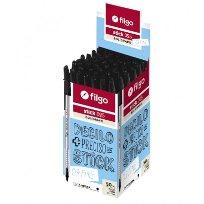 Boligrafo Filgo Stick 025 Fine 0.7 Mm. Negro x 50 Unid. Cod. Sk7-C50-N