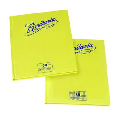 Cuaderno Rivadavia 16 x 21 Tapa Carton Tradicional x  50 Hjs. Liso  Cod. 354130