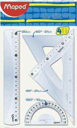 Juego Geometrico Maped Essentials 242 20 Cms. x 4 Piezas En Bolsa Cod. 242820