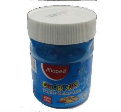 Tempera Maped Color Peps Pote x 200 Ml./250 Grs. Celeste Burbuja Cod. 826617