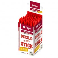 Boligrafo Filgo Stick 026 Medium 1 Mm. Rojo x 50 Unid. Cod. Sk10-C50-R