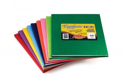 Cuaderno Triunfante 1 2 3 - 19 x 24 Tapa Carton Araña Azul x 50 Hjs. Liso - 90 G/M2 Cod. 441028