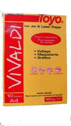 Papel Toyo Vivaldi A4 120 Grs. Oro x 10 Hjs. Cod. 17010004022