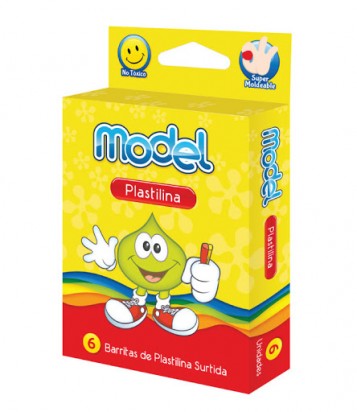 Plastilina Model x  6 Unid. Barra De 20 Grs. Surtida Cod. 827501