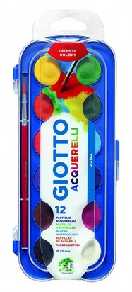 Acuarela Giotto x 12 colores Bandeja + pincel Cod.351200