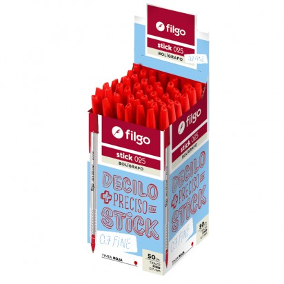 Boligrafo Filgo Stick 025 Fine 0.7 Mm. Rojo x 50 Unid. Cod. Sk7-C50-R