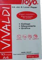 Papel Toyo Vivaldi A4 120 Grs. Gris Medio x 10 Hjs. Cod. 17010004036